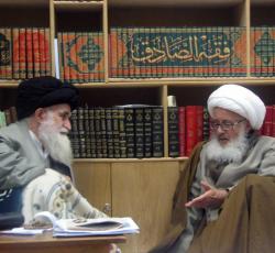 اية الله العظمى الشيخ وحيد الخراساني واية الله العظمى السيد صادق الروحاني