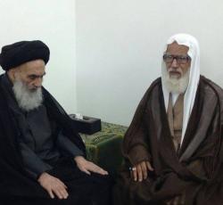 المرجع الديني الاعلى أية الله العظمى السيد علي الحسيني السيستاني (دام ظله العالي) التقطت يوم الاثنين 2014_5_26 عند زيارة أية الله السيد طاهر